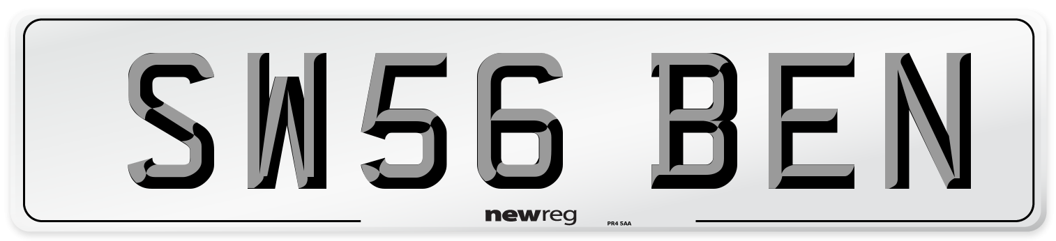 SW56 BEN Number Plate from New Reg